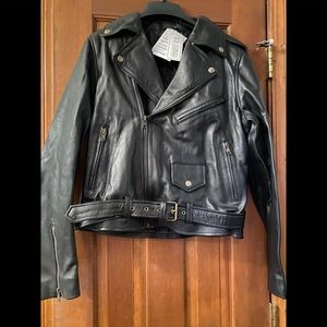 NWT real leather woman’s black leather jacket